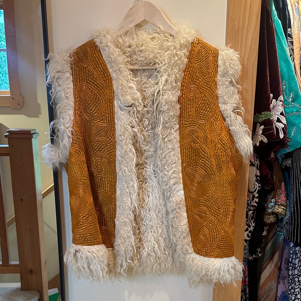Vintage Sherpa Embroidered Vest
